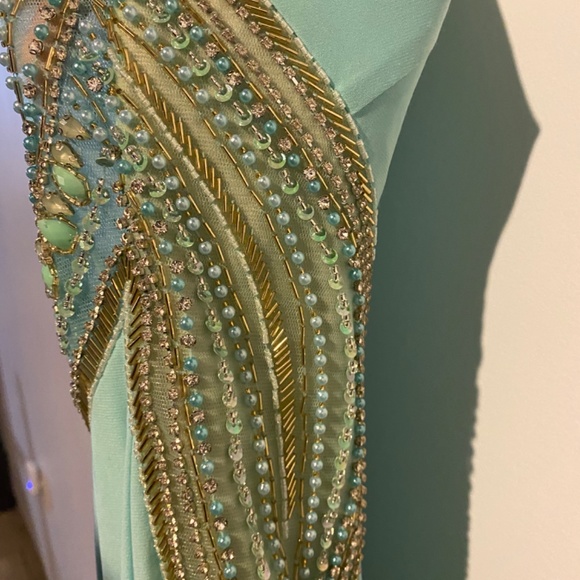 Light blue body con straight prom dress - Picture 5 of 10